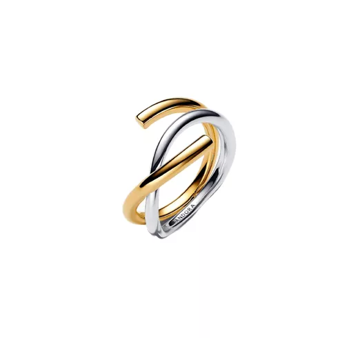 163889C00-54 PANDORA Organically Shaped Two-tone Double ženski prsten
