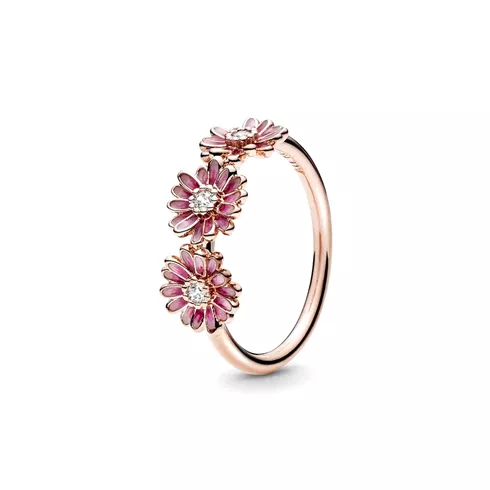 188792C01-54 PANDORA Pink Daisy Flower Trio prsten