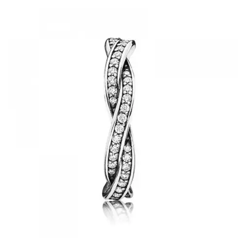 Pandora 190892CZ-58 Sparkling Twisted Lines prsten