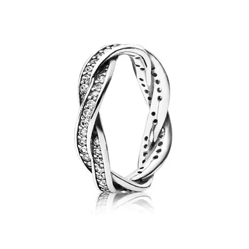 Pandora 190892CZ-58 Sparkling Twisted Lines prsten