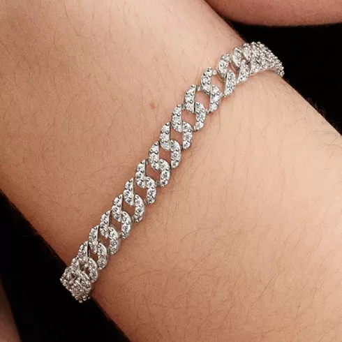 593008C01-16 PANDORA Timeless Pavé Cuban ženska narukvica