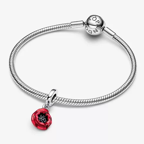 793917C01 PANDORA Red Flower Dangle privezak