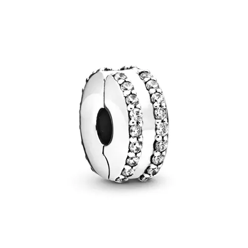 798422C01 PANDORA Double Lined Pavé Clip privezak