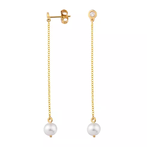 EBZ107701 EKAN NAKIT Diamond Pearls minđuše14k