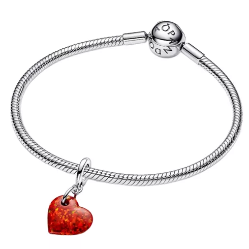793348C01 PANDORA Opalescent Red Heart privezak