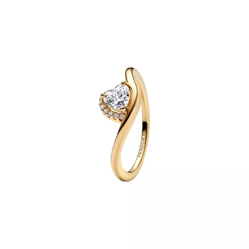163660C01-56 PANDORA Wavy Heart prsten