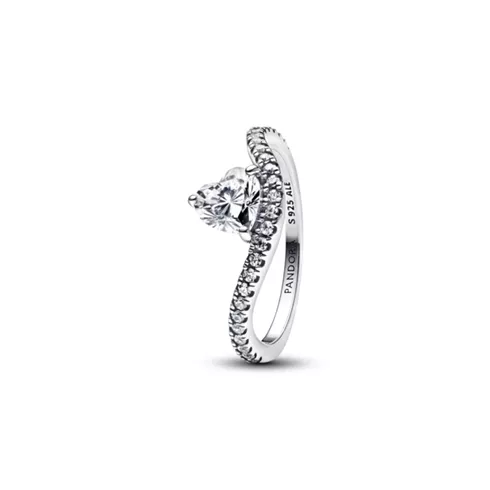 183100C01-52 PANDORA Wavy Pavé Heart prsten
