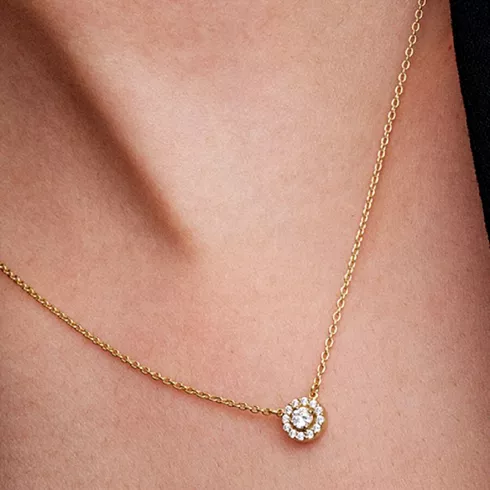 363548C01-45 PANDORA Round Pavé Halo ženska ogrlica