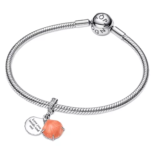793821C01 PANDORA Coral-coloured Shell Double Dangle ženski privezak
