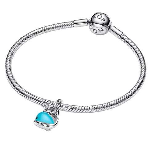 793822C01 PANDORA Turquoise-coloured Whale Dangle ženski privezak