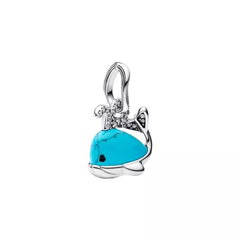 793822C01 PANDORA Turquoise-coloured Whale Dangle ženski privezak