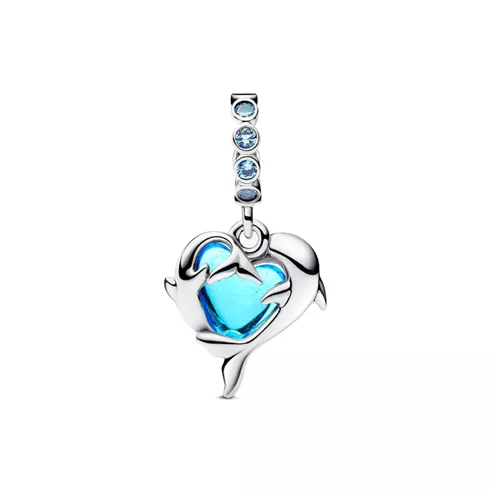 793924C01 PANDORA Blue Murano Glass Dolphins Dangle žensi privezak