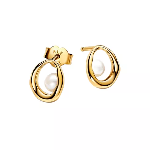 263295C01 PANDORA Organically Shaped Oval & Treated Freshwater Cultured Pearl ženske minđuše