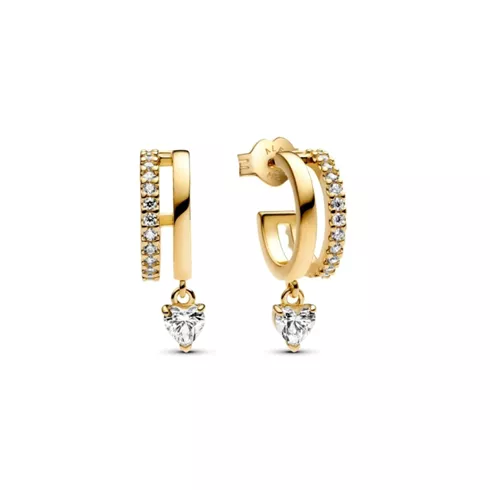 263685C01 PANDORA Dangling Heart Hoop minđuše