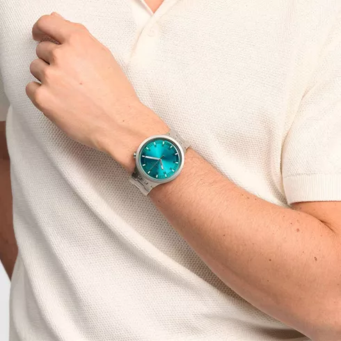 SB07S100G SWATCH Aqua Shimmer unisex ručni sat