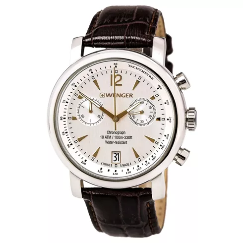 01.1043.110 WENGER Urban Vintage Chrono Brown Mens Swiss made ručni sat
