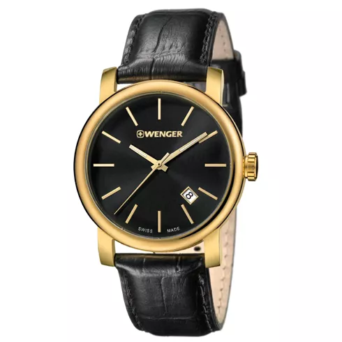 01.1041.123 WENGER Urban Classic Vintage Black Dial Leather Strap Men's Swiss made ručni sat