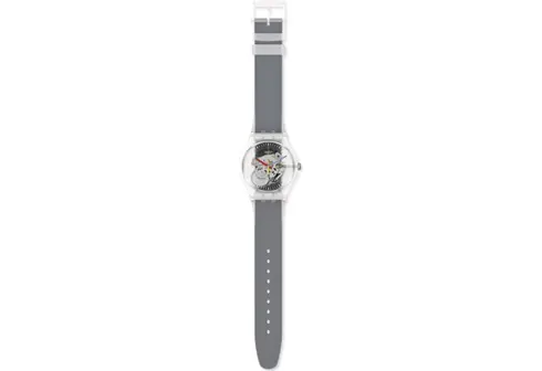 SUOK157 SWATCH Clearly Black Striped unisex ručni sat