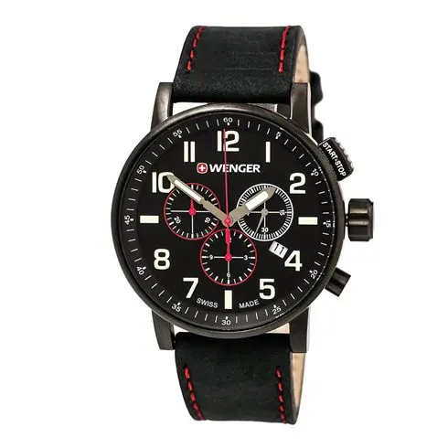 01.0343.104 WENGER Attitude Chrono Black Swiss Made ručni sat      