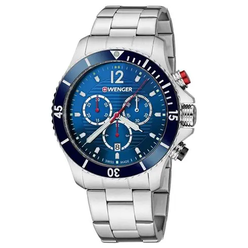 01.0643.111 WENGER  Sea Force -Blue dial Steel Bracelet Chronograph Dive Men's Swiss made ručni sat