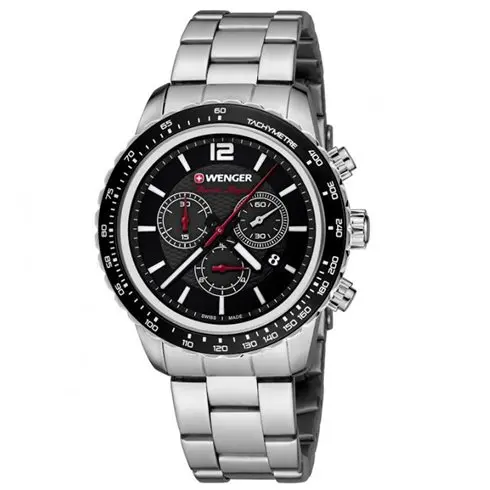 01.0853.107  WENGER Roadster Black Night Chronograph Silver Men's Swiss made ručni sat         