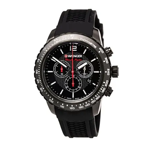 01.0853.109 WENGER Roadster Black Night Chronograph Silicone Men's Swiss made ručni sat     