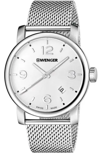 01.1041.126 WENGER Urban Metropolitan Mens Silver Dial Mesh Strap Swiss made ručni sat                      