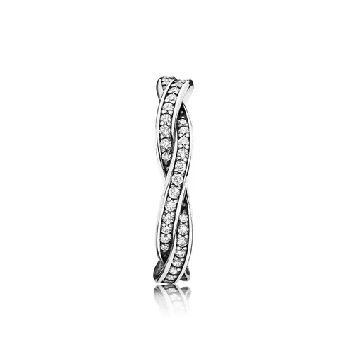 Pandora 190892CZ-54 Sparkling Twisted Lines prsten