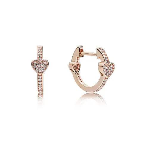 287290CZ PANDORA Rose Sjajna srca minđuše