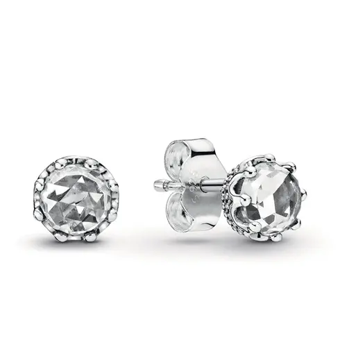 298311CZ PANDORA Clear Sparkling Crown Stud minduše