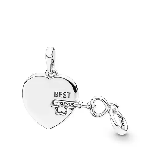 398130 PANDORA Best Friends Heart & Key privezak