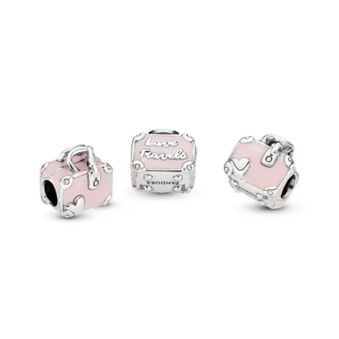 798063EN124 PANDORA Pink Travel Bag privezak