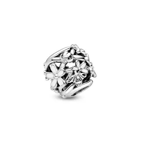 798772C01 PANDORA Openwork White Daisy Flower privezak