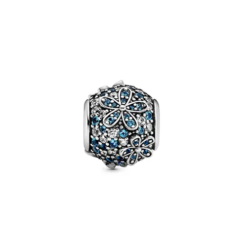 798797C01 PANDORA Teal Pavé Daisy Flower privezak