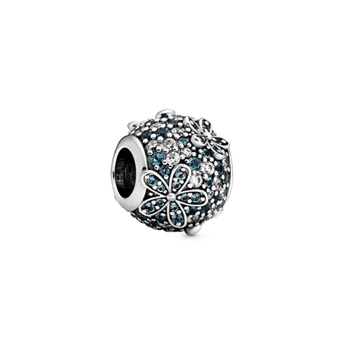 798797C01 PANDORA Teal Pavé Daisy Flower privezak