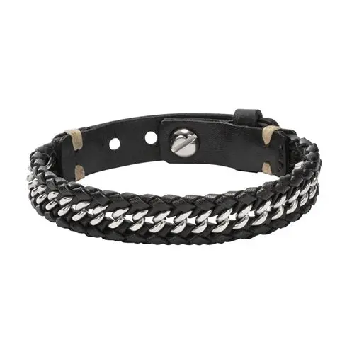 JF01632040  FOSSIL NAKIT CHAIN AND LEATHER NARUKVICA