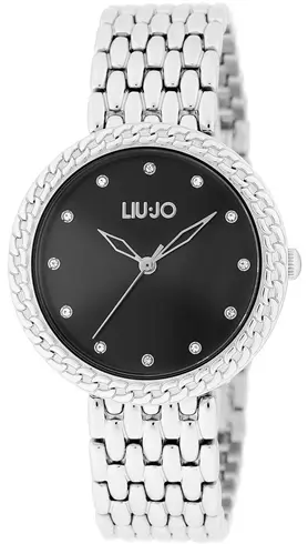 TLJ1680 -LIU JO Circle chain silver black ženski ručni sat