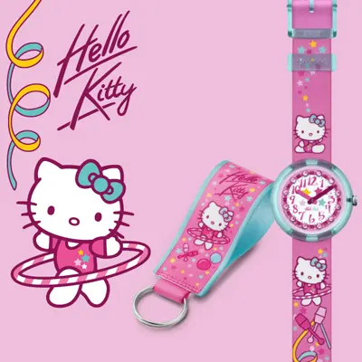 ZFLNP025 SWATCH FLIK FLAK Hello Kitty Gym dečiji sat