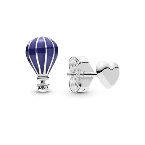 298058EN195 PANDORA Hot Air Balloon & Heart minđuše