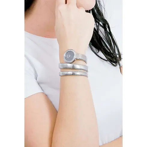TLJ1651-LIU JO Fashio Twist Silver Black ženski ručni sat