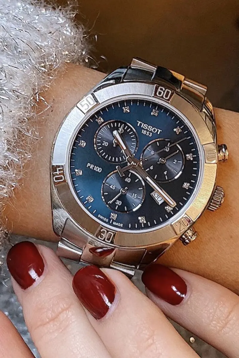 Tissot pr 100 discount sport chic chronograph