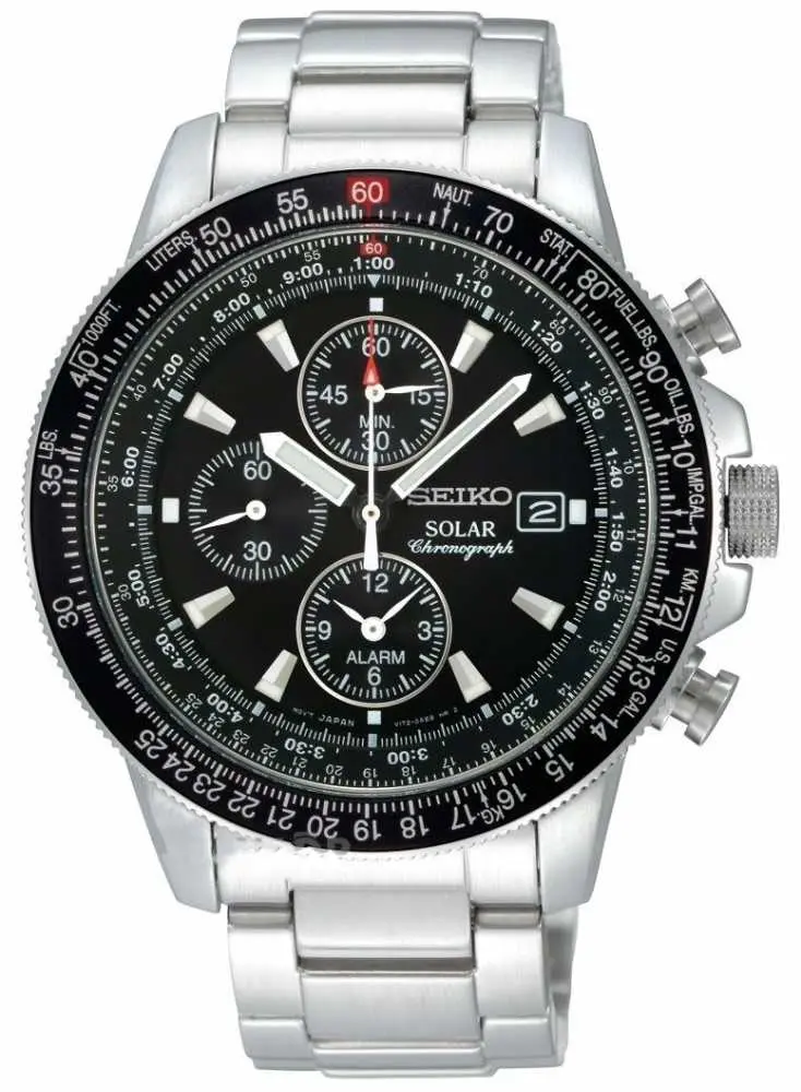 SSC009P1 SEIKO Solar Pilot Alarm Chronograph mu ki ru ni sat Beri satovi i nakit