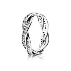 Pandora 190892CZ-58 Sparkling Twisted Lines prsten