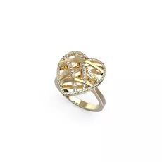 JUBR03101JWYG56 GUESS NAKIT Heart Cage ženski prsten