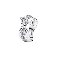 193553C01-54 PANDORA Sparkling Bow Crossover prsten