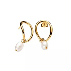 263281C01 PANDORA Organically Shaped Circle & Baroque Treated Freshwater Cultured Pearl ženske minđuše