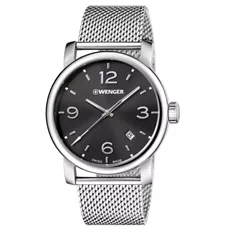 01.1041.124 WENGER Urban Metropolitan Mens Black Dial Mesh Strap Swiss made ručni sat