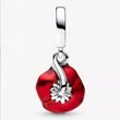 793917C01 PANDORA Red Flower Dangle privezak