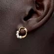 263276C01 PANDORA Organically Shaped Circle & Treated Freshwater Cultured Pearls Stud ženske minđuše