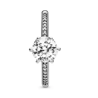 198289CZ-56 PANDORA Clear Sparkling Crown Solitaire ženski prsten - 198289cz 2